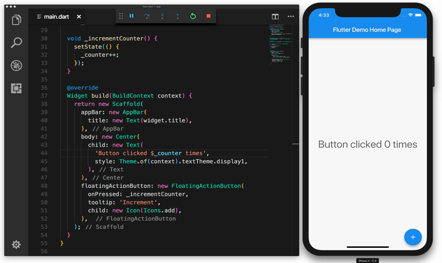 Flutter hot reloading