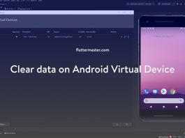 Clear data on Android Virtual Device