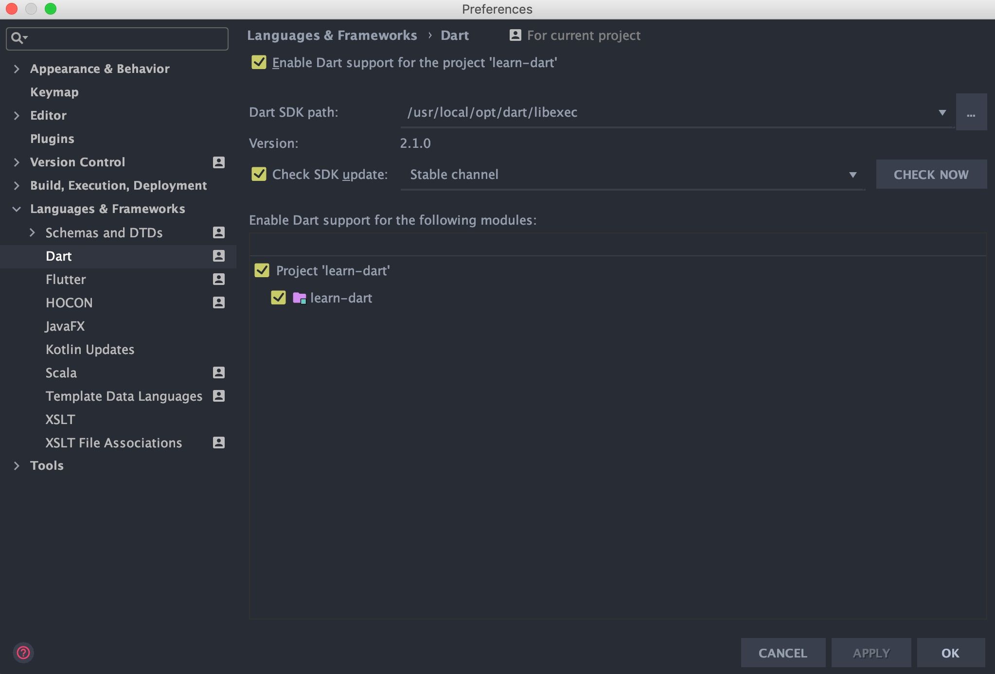 Config Dart SDK inside IntelliJ IDEA