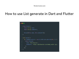 How to use list generate in Dart