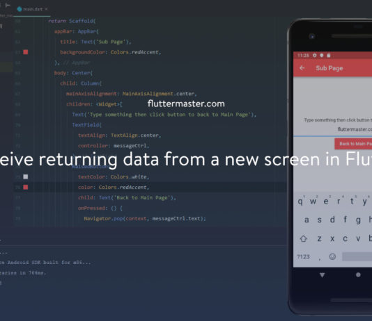 Receive returning data from a new screen in Flutter