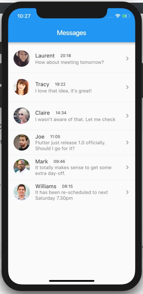 Build a simple message app UI in Flutter • FlutterMaster