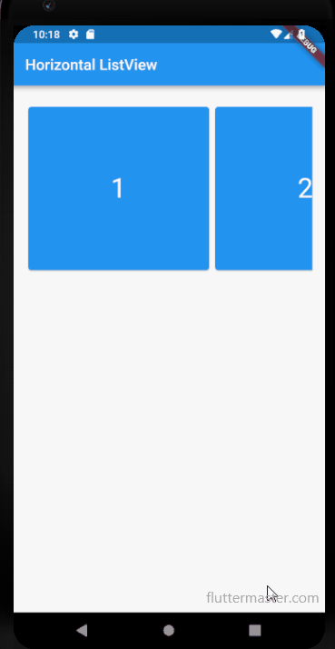 Horizontal scrolling ListView in Flutter